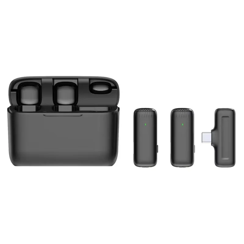 Xtuga J13 Plug & Play Wireless Lavalier Microphone for Android Noise Reduction 2.4g Wireless Microphone with Charging Case