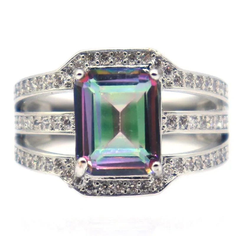 Buy 3 get 1 free 5g Customized 925 SOLID STERLING SILVER Ring Elegant Mystic Topaz Alexandrite Topaz Zultanitel CZ