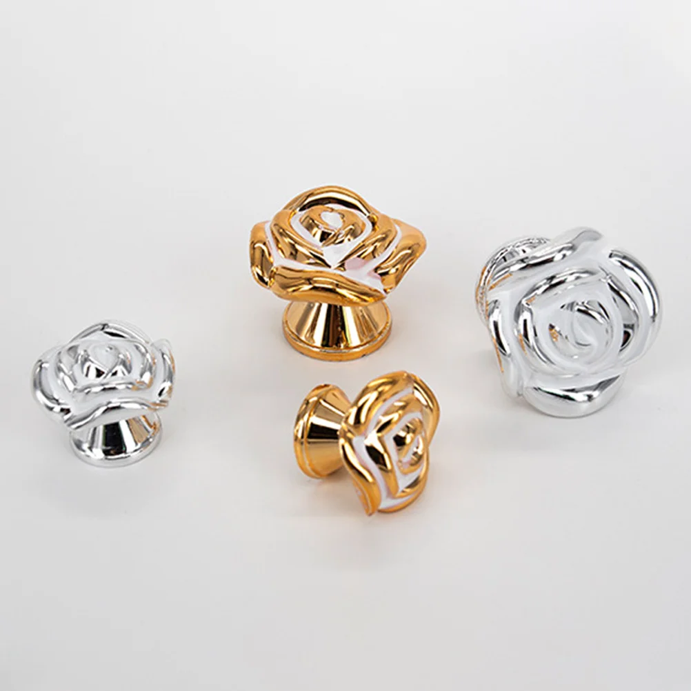 

20 Pcs Rose Handle Handles for Dresser Drawers Floral Cabinet Knobs Cabinets niture Pull