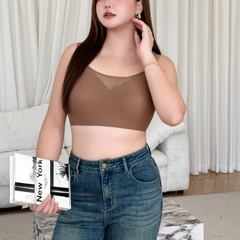 

Модные женские бюстгальтеры больших размеров, бесшовные сетчатые бюстгальтеры премиум-класса с полной чашкой, без застежки сзади, нижнее белье с четырьмя крючками 9402