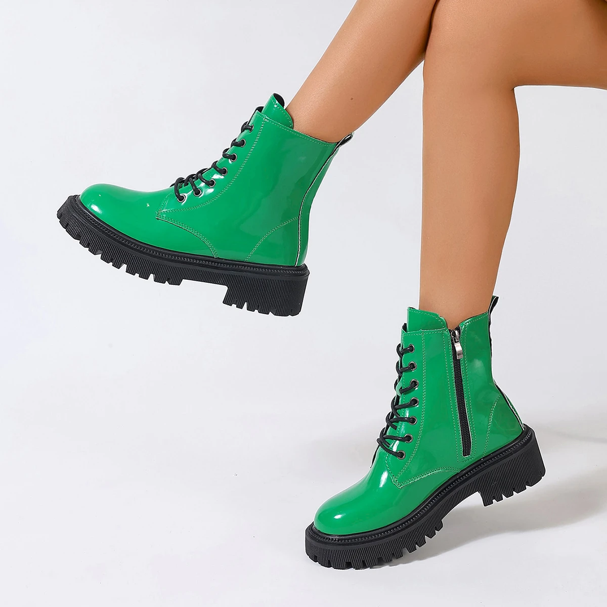 Modische neue, bequeme, verschleißfeste Damenstiefel mit dicken Sohlen, sexy und elegant im Winter, einfarbig, lässige kurze Stiefel – Detail 8