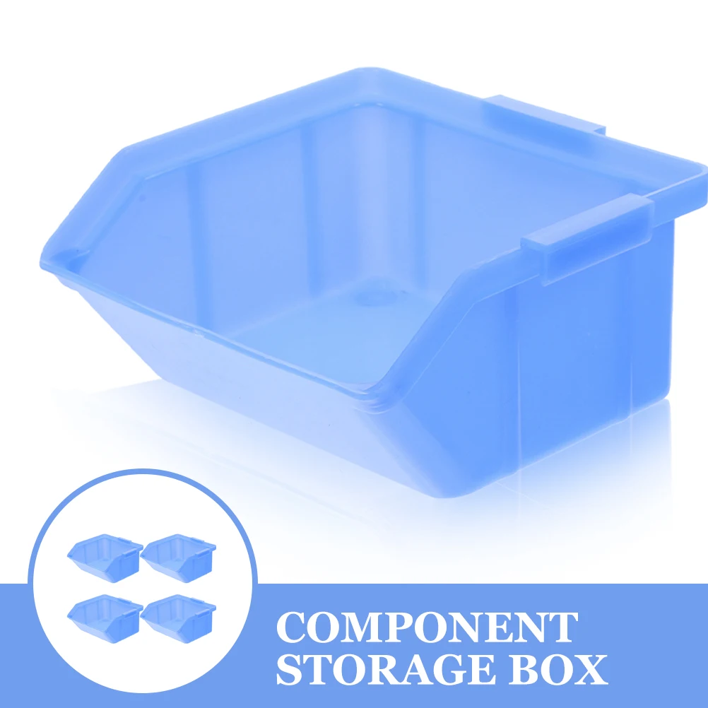 

4 Pcs Plastic Box Combination Stackable Organizer Container Bins Label Storage Boxes