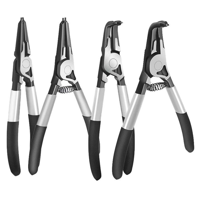 

7 in Snap Ring Pliers Set Heavy Duty Internal/External Circlip Pliers Kit Straight Bent Jaw for Ring Remover Retaining Hand Tool