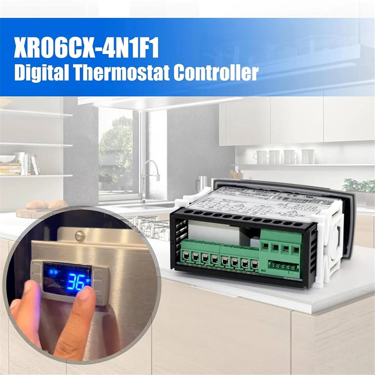 Y31A Fit for XR06CX-4N1F1 Temperature Controllers 120v/50-60hz Programmable Digital Thermostat Fit for Commercial Freezer