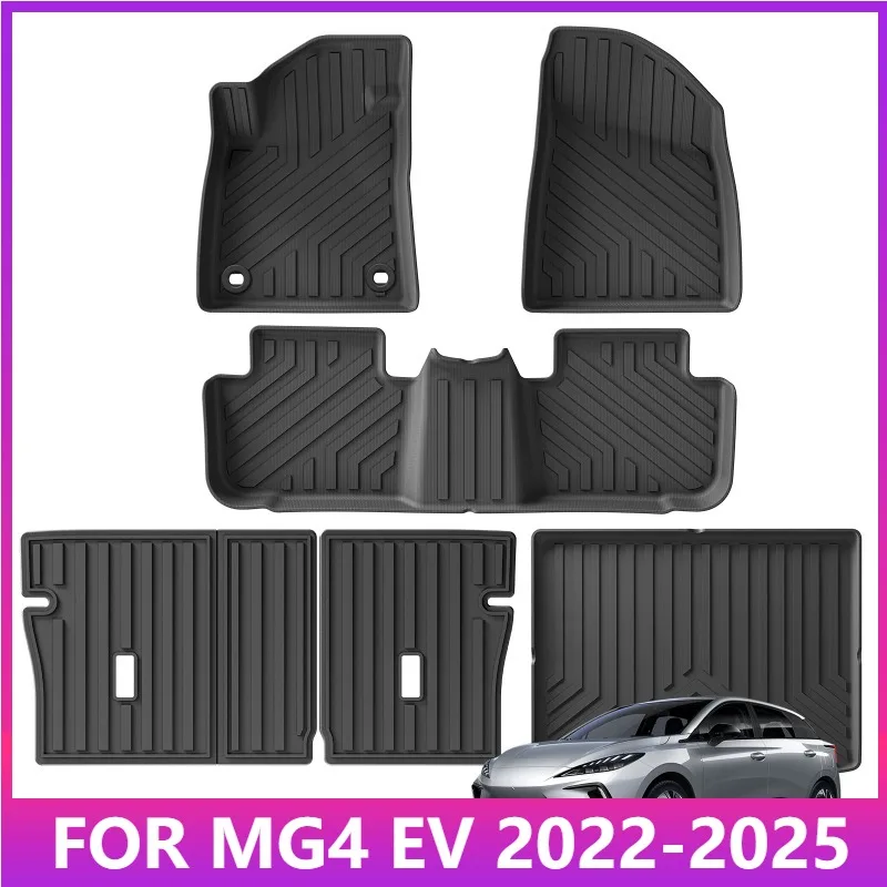 

Car Floor Mats For MG 4 MG4 EV 2022-2025 Left Wheel Drivet Cargo Liner Trunk Pad Black Carpet TPE 3D Foot Pads All Weather