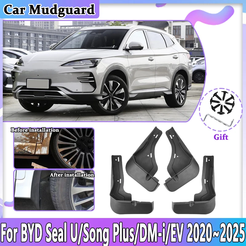 รถล้อหลังMud FlapสําหรับBYD Seal U DM-i 2020 ~ 2025 Sealion 6 Song Plus EVด้านหน้าMudguards Guards Fender Mudflapsอุปกรณ์เสริม