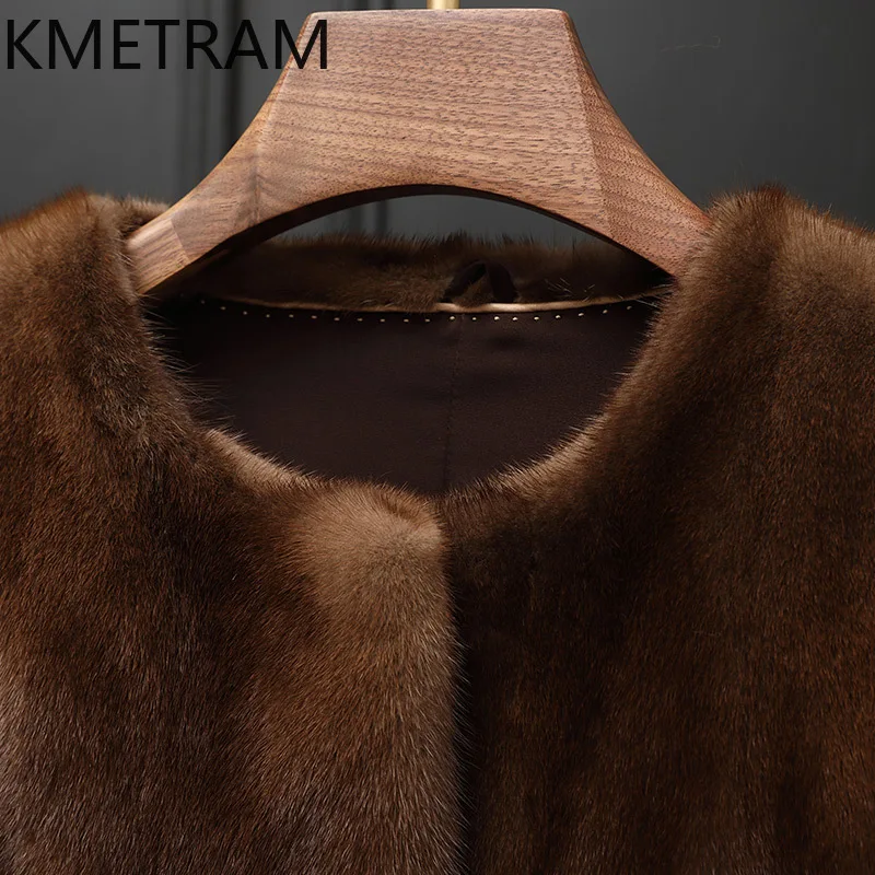 Real Mink Fur Jacketหรูหราสั้นเสื้อขนสัตว์ผู้หญิง2024สินค้าใหม่แจ็คเก็ตสําหรับฤดูหนาวแฟชั่นผู้หญิงเสื้อผ้าFourrures Femmes