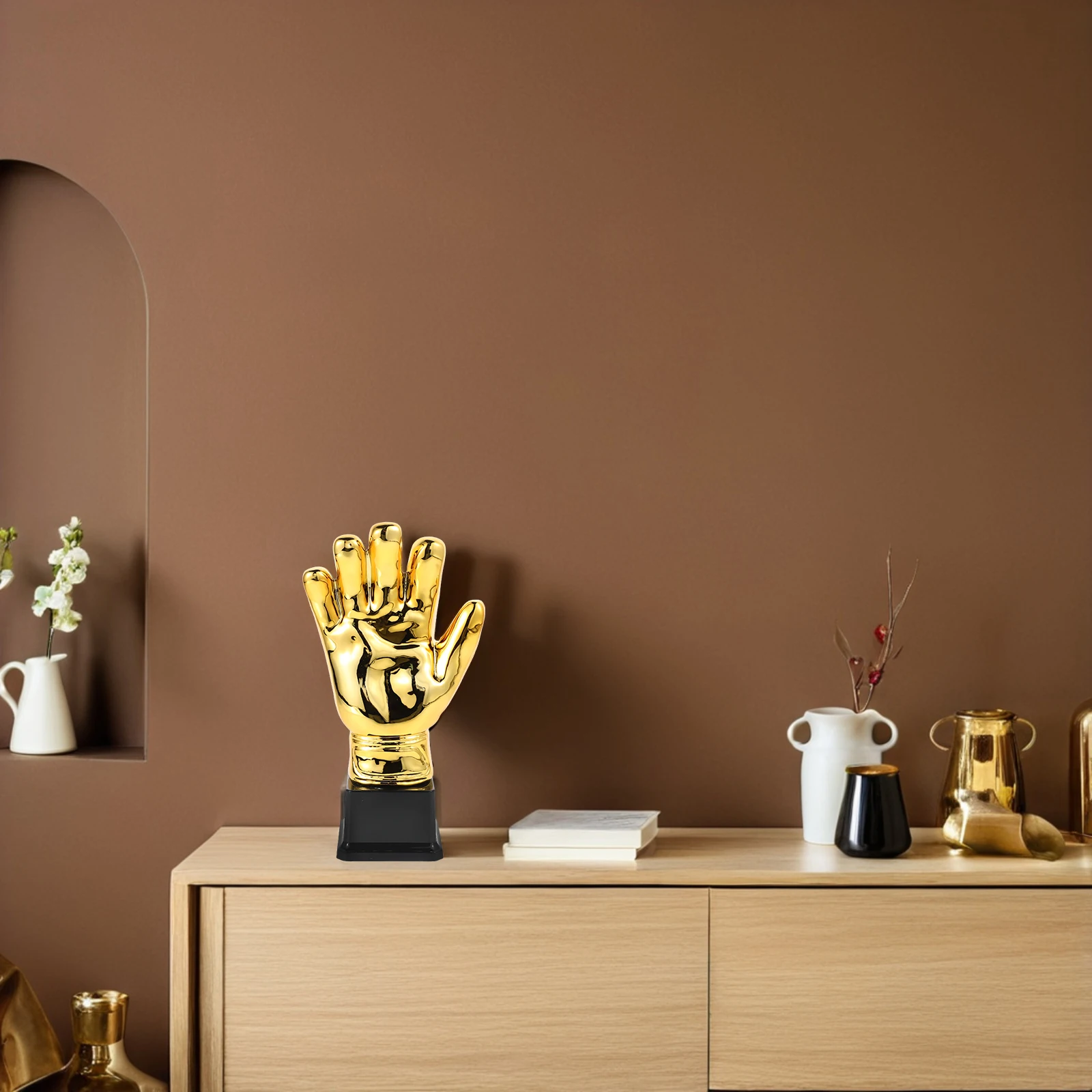 

Золотые перчатки, футбольный трофей вратаря, пластиковый маленький футбольный приз для школы, любителей соревнований, футбольные перчатки, трофей