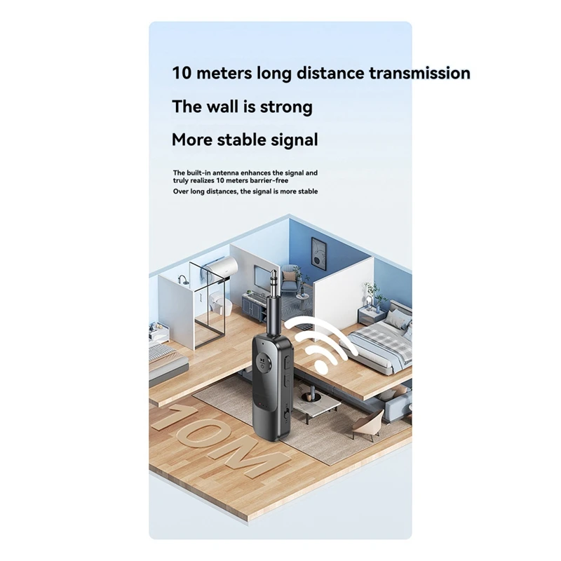 2 в 1 Bluetooth-передатчик, аудиоприемник 3,5 мм AUX TF с микрофоном, громкая связь, стерео музыкальный беспроводной адаптер для ТВ, ПК, автомобиля