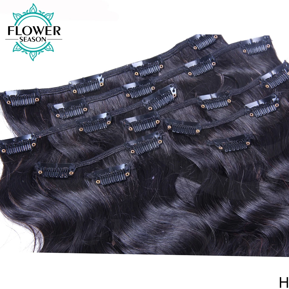 Clipe sem emenda em extensões de cabelo, onda do corpo, PU invisível, Ins extensão do cabelo, cabelo humano de trama dupla, 100g cabeça cheia, 7PCs