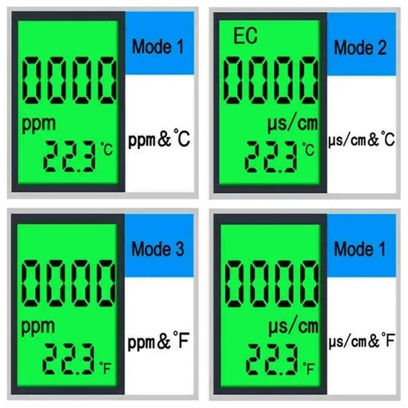 TDS & EC LCD الرقمية جهاز اختبار جودة المياه TDS EC متر المدى 0-9990 متعددة الوظائف نقاء المياه مقياس الحرارة درجة الحرارة جزء في المليون تستر