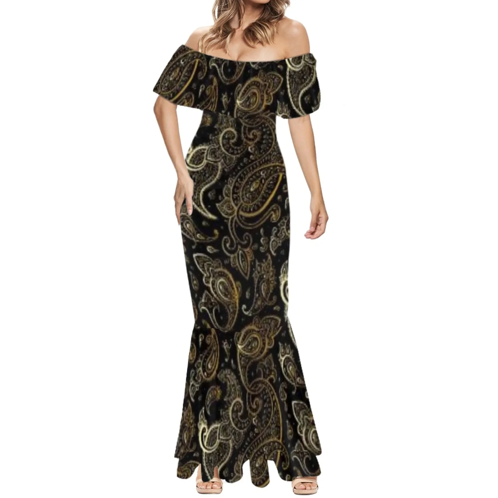 Samoa Summer Flowers  Print Elegant Party Dress Stylish Strapless Women's Wear Strapless Suits Parties And Formal Occasions