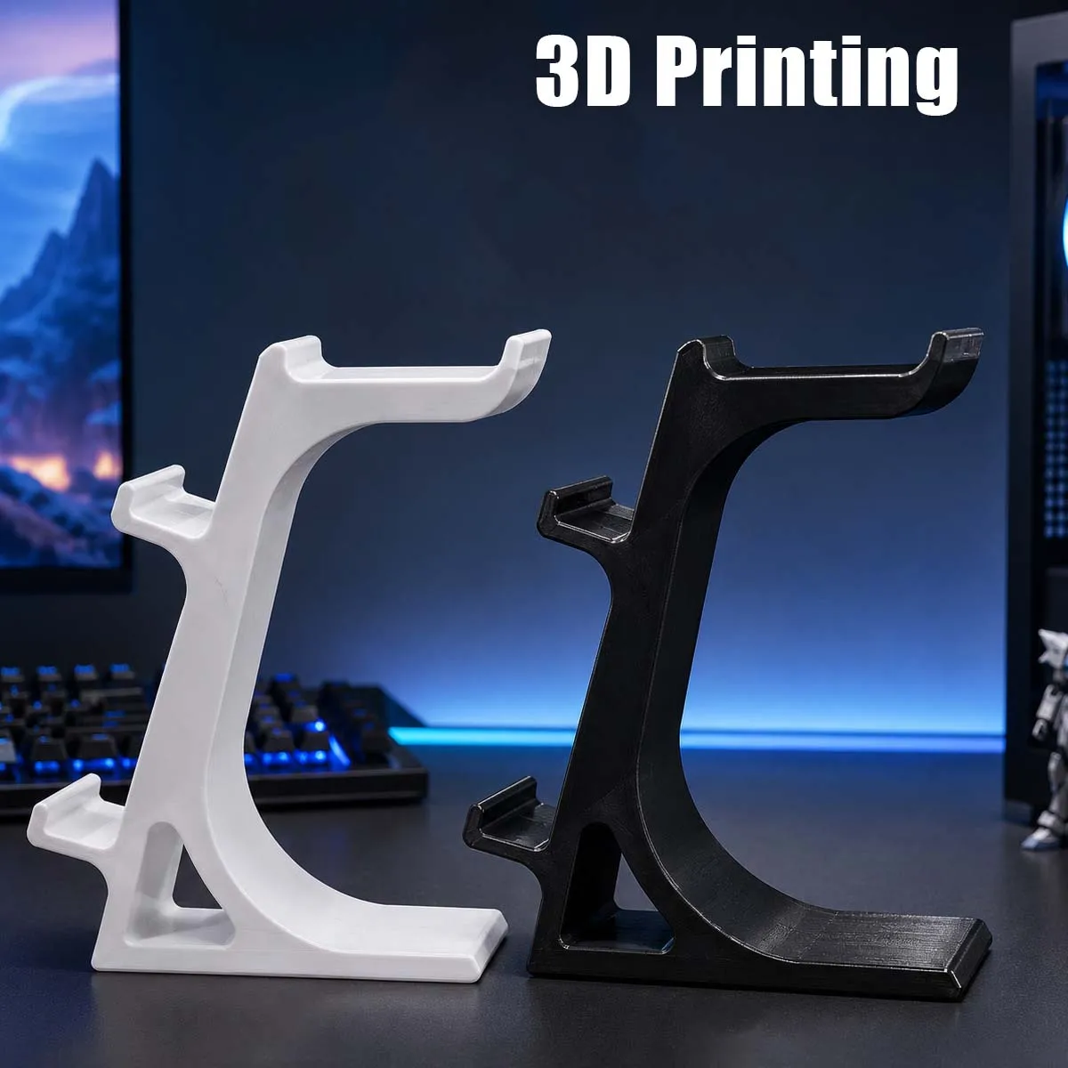 Dual gamepad and headphone stand, Xbox/PS5/Switch compatible gamepad, board game accessories, back to school, Christmas gifts