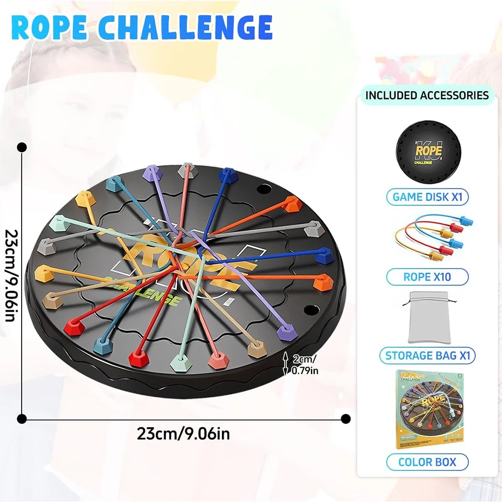 VUUV Kids Rope Knots Puzzle Board Game Color Line Twisted Connected Ropes Logic Thinking Table Game Parent Child Interactive Toy