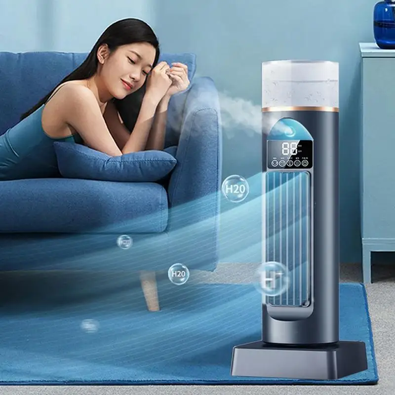 NEW Cold Air Fan Cool Air Fan Persona Air Conditioner Adjustable Speeds Humidifier Cool Gadgets with Timer & Remote