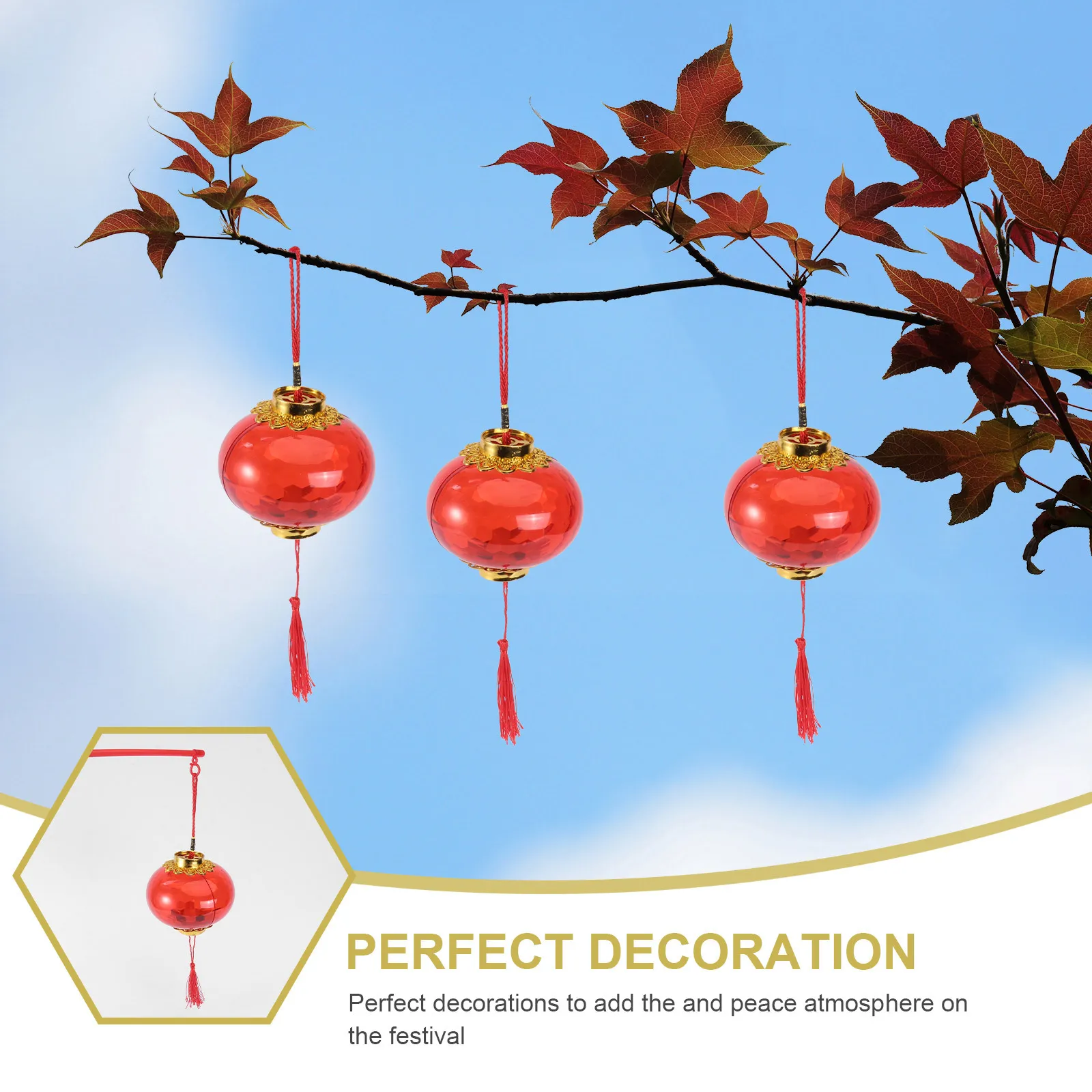 

6Pcs Luminous Lanterns Chinese Handheld New Year Decorations Portable Lightweight Holiday Ornament Handheld Lantern