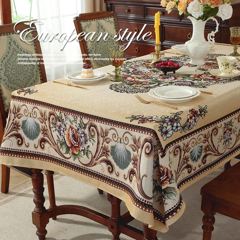 2026 New European-style Tablecloth for Home Thick and Heat-resistant Table Cloth for Dining Table Decor Rectangular Table Cover