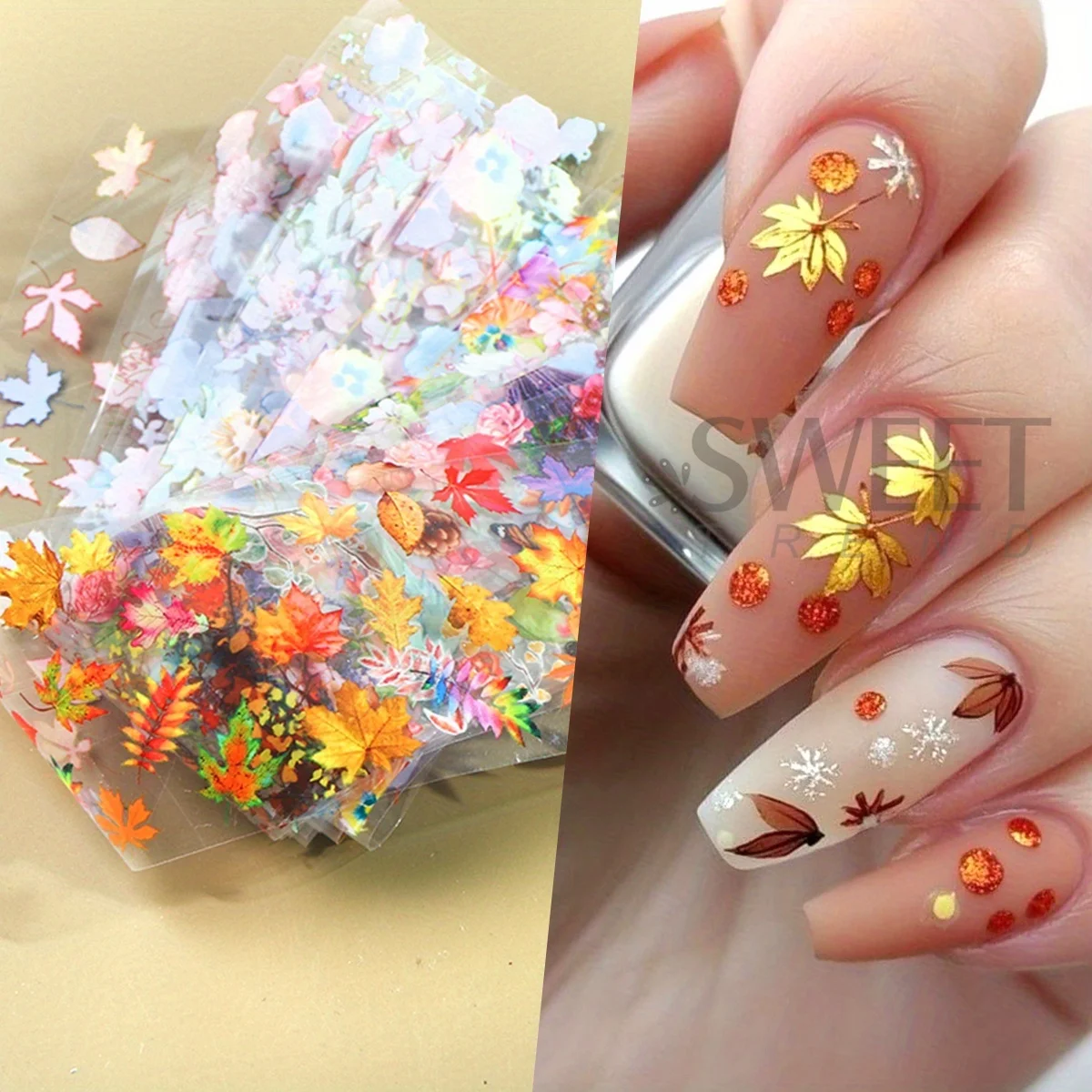 10 pezzi di fiori serie foglie lamina di trasferimento per nail art foglia d'acero mattina gloria peonia design carta farfalla manicure involucri di copertura completa