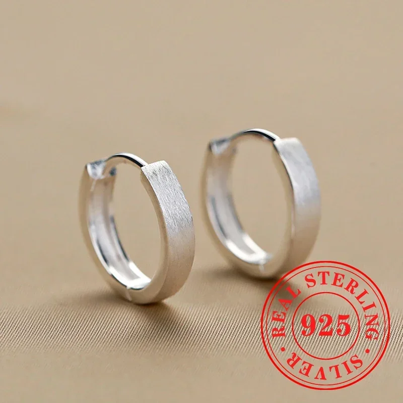 Huitan Minimalist 925 เงินสเตอร์ลิง Hoop ต่างหูแฟชั่นขอบหูเครื่องประดับหลงใหล Carnival Party เครื่องประดับ