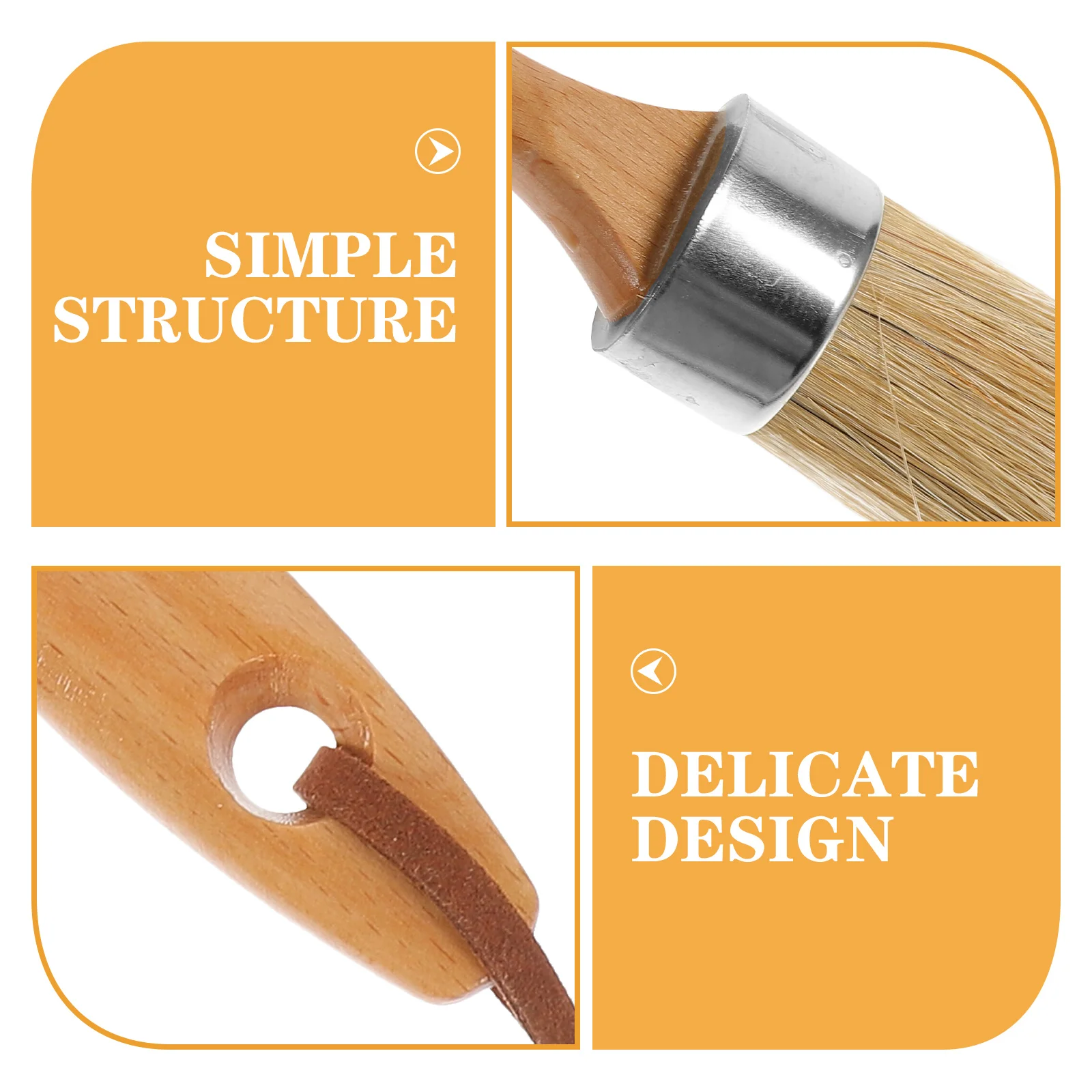 

2Pcs Soft Bristles Wooden Handle Paint Brushes for Professional Finish on Walls Furniture Deck Stain Application