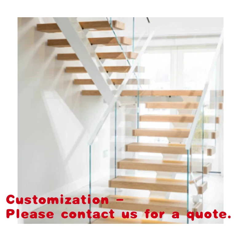 custom.Home Decoration Modern Marble Floating Stairs Modern Natural Straight Staircase with Stainless Steel 304/316