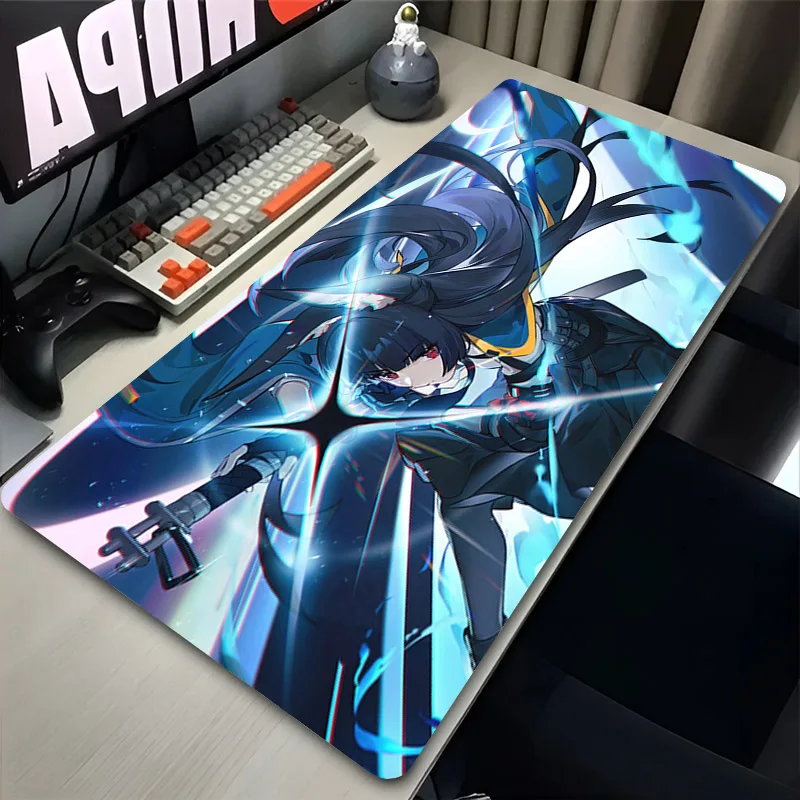 Large Mousepad 900x400 Hoshimi Miyabi Zenless Zone Zero Mouse Pad Keyboard Extended Carpet Gaming Accessories Anime Desk Mat Rug