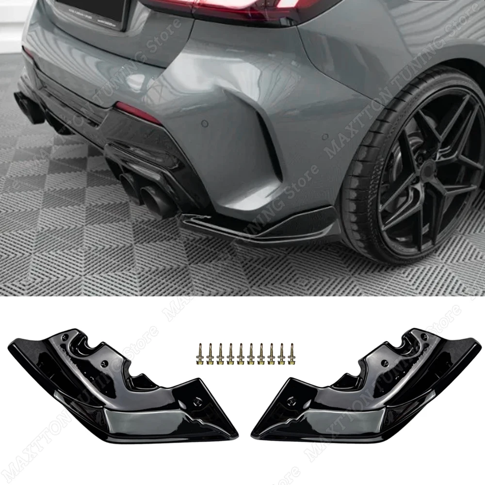 

2019–2024 для BMW 1 серии M135i F40 M Sport Задние 2 шт. Бампер для губ Боковые разветвители от высококачественного АБС-пластика Глянцевый черный комплект кузова