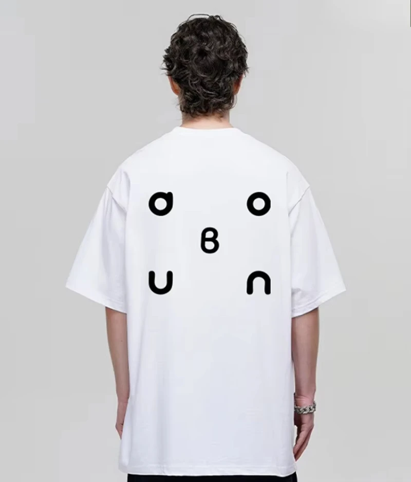 

2025 Men's Black BONE Abstract Graphic T-Shirt Design Breathable Cotton Minimalist Streetwear Summer Casual Oversized Fit
