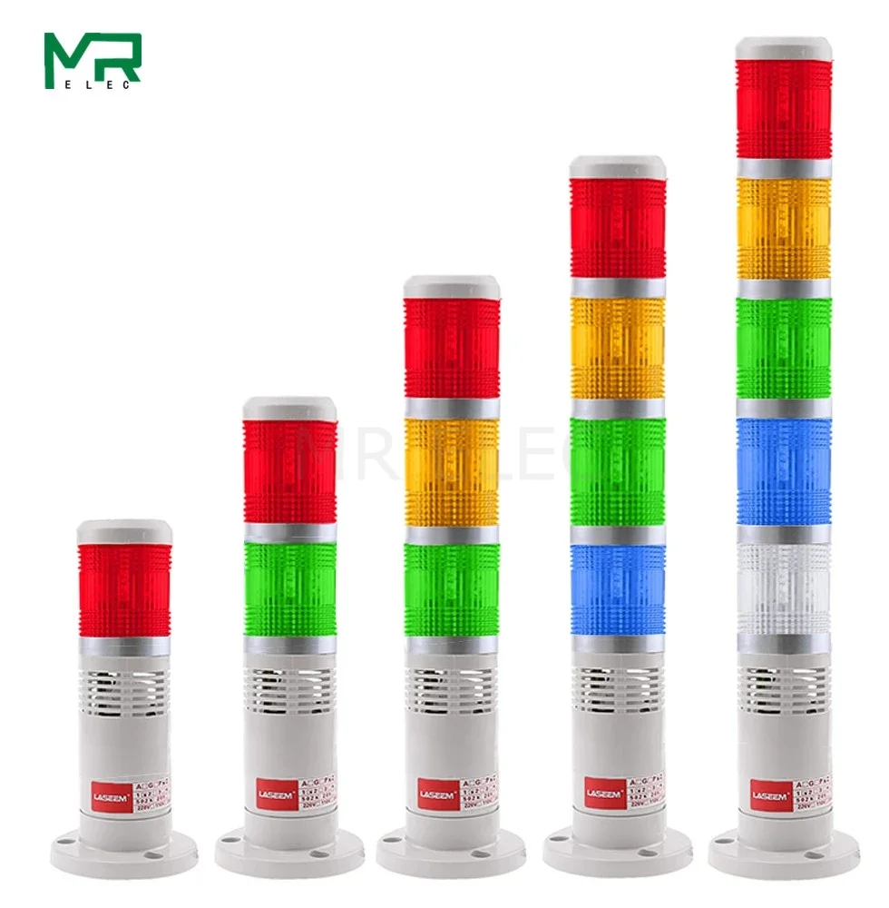 

LED With buzzer Industrial red Yellow green Signal Tower Warning Lamp Alarm Apparatus 12V 24V 110V 220V 1 ~ 5 floors Option