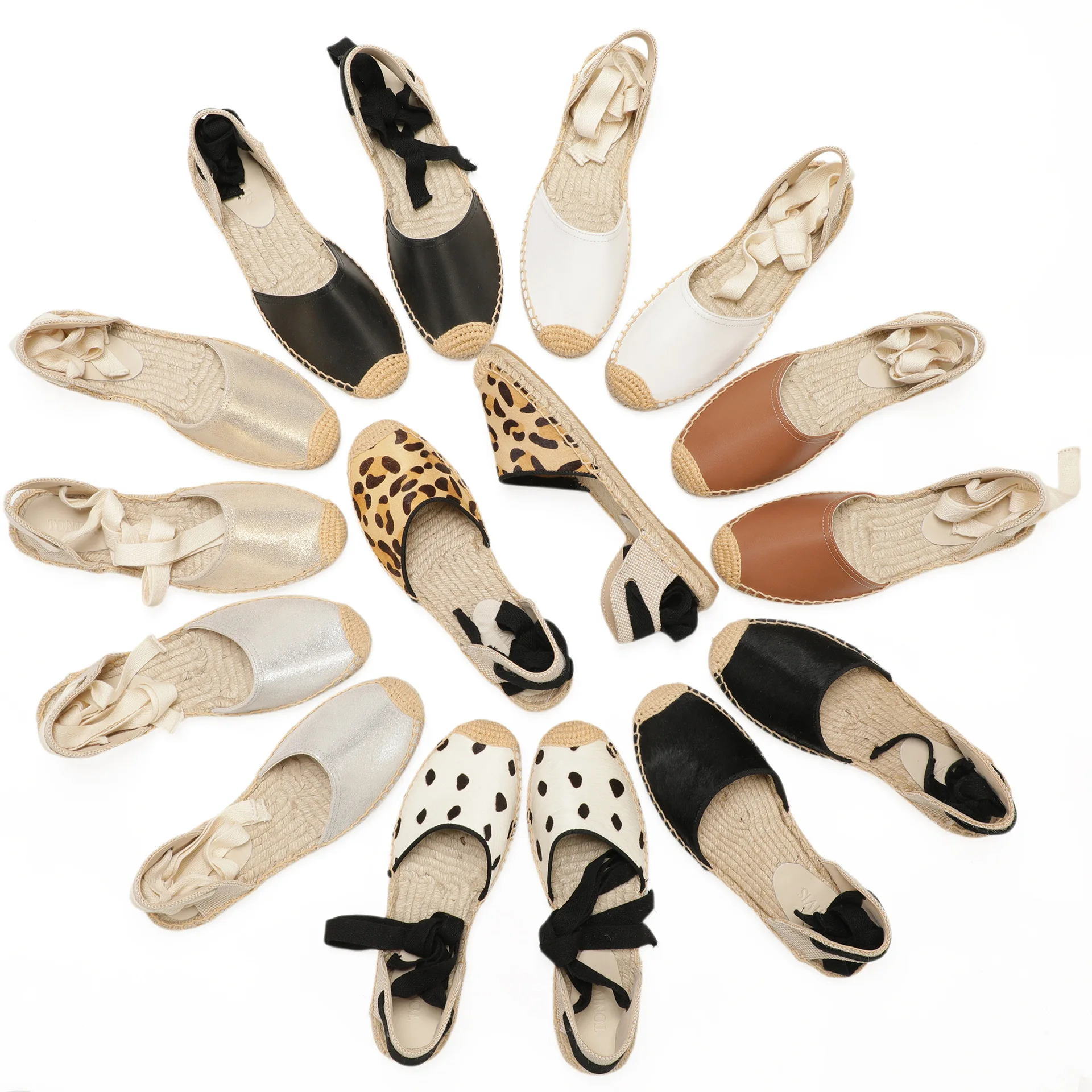 

Женские кожаные эспадрильи-сандалии с ремешком на щиколотке, на шнуровке, летние, на плоской подошве, льняные, удобные, повседневные туфли