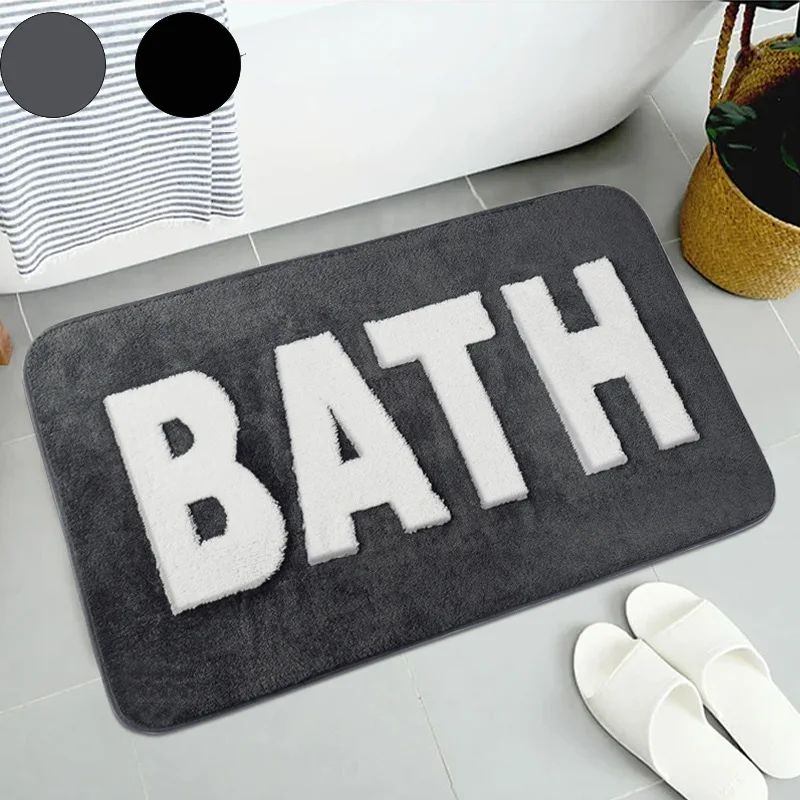 

Bathroom Bath Mats Anti-slip Absorbent Microfiber Bath Mats Fluffy Soft Warm Indoor Home Floor Mats Home Decoration