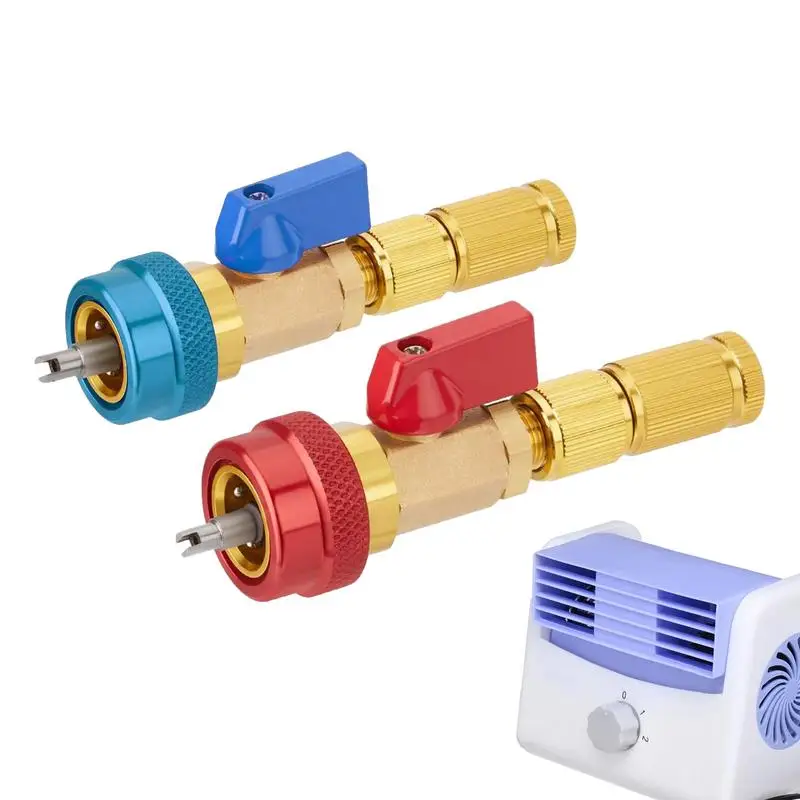 

R134A Valve Core Tool Car Air Conditioning Valve Core Adjustable Installer 2pcs High Low Pressure Valve Core Removing Recharging