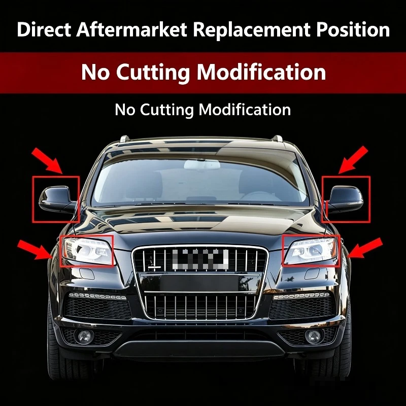 Moggic Headlight Lens Cover Compatible With Q7 2010 2011 2012 2013 2014 2015 Base Premium S Line Left Right Side