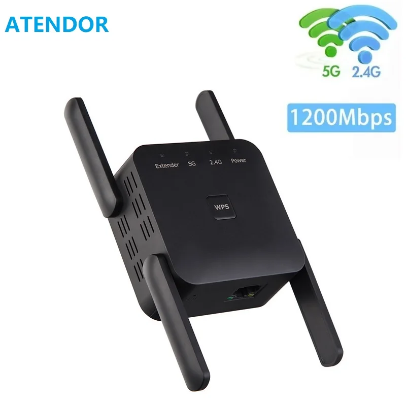 2.4G 5Ghz Wireless Repeater 1200Mbps Wifi Booster Long Range wifi Extender dual band Wi-Fi Signal Amplifier Repetidor