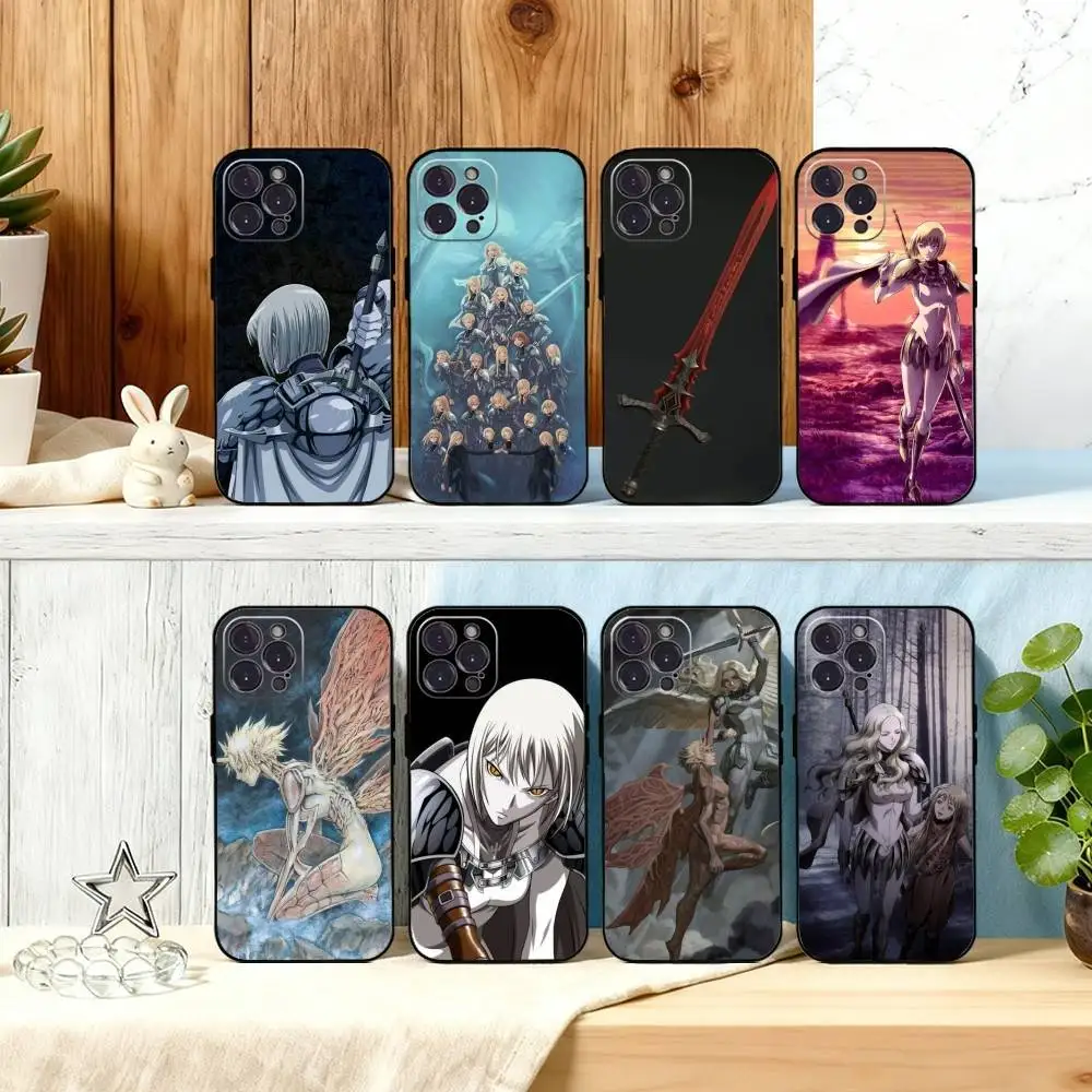 

C-Claymore Anime Phone Case For iPhone17,16,15,14,13,12,Plus,Pro Max, 5G Others Soft Black Cover