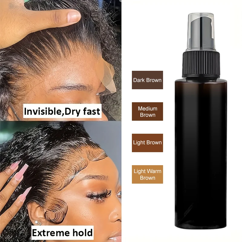 

100 мл плавящийся спрей для кружева и тонировочный спрей для кружевных париков, бесклеевой, натуральная отделка, окрашенный спрей для ухода за париком для женщин и мужчин