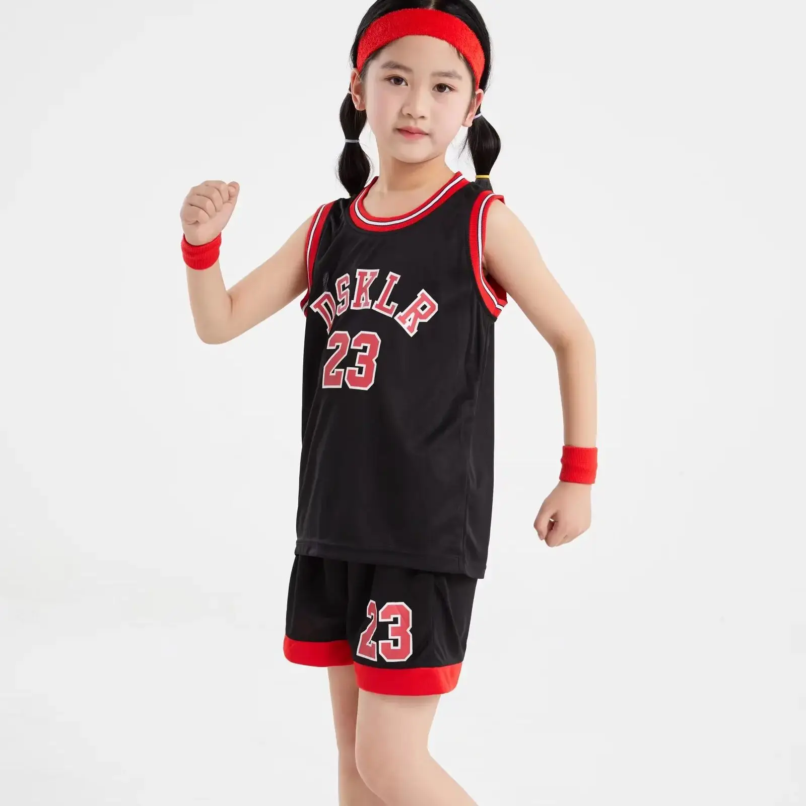 NEW 24/25 Children\'s clothing suit boy girl Fans Basketball Jerseys Bull 23  game team uniform training  Vest and shorts