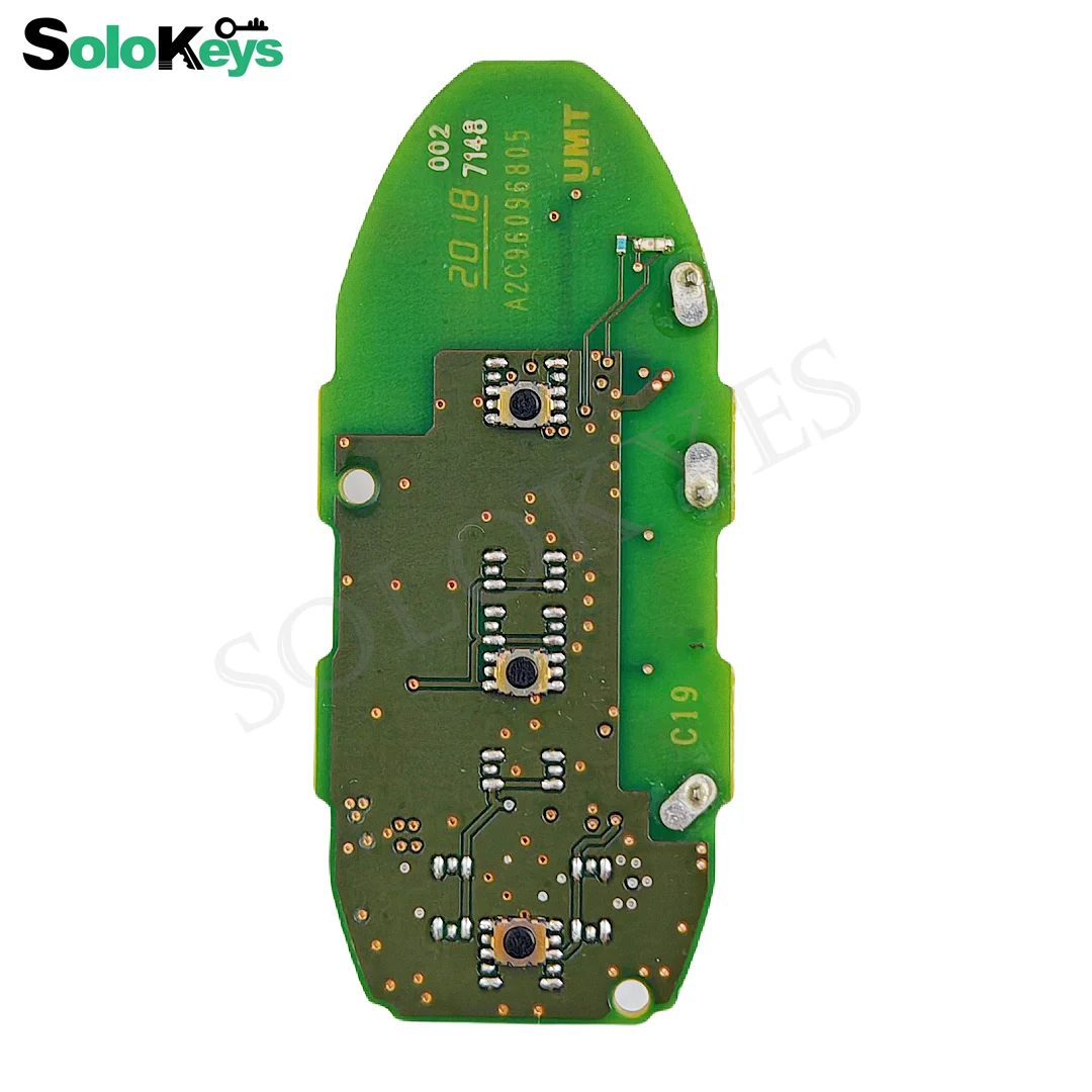 SOLOKEYS FCCID:KR5TXN1 S180144501 For Nissan Altima 2019-2022 Original Smart Remote Key 3 Buttons 433MHZ 4AChip With LOGO