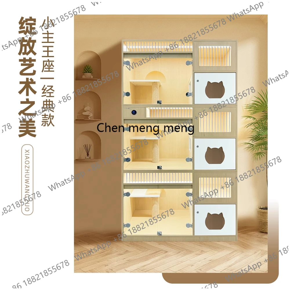 Cat Cage Villa Solid Wood Cat Breeding Cabinet Pet Store Foster Display Cabinet