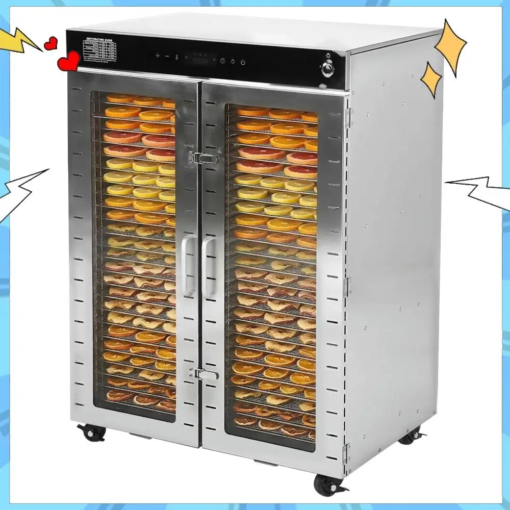 

50 Tray Double Door Large Capacity Food Dryer 110V US Plug with Temperature Control 2000W for Beef Jerky Dog Treats