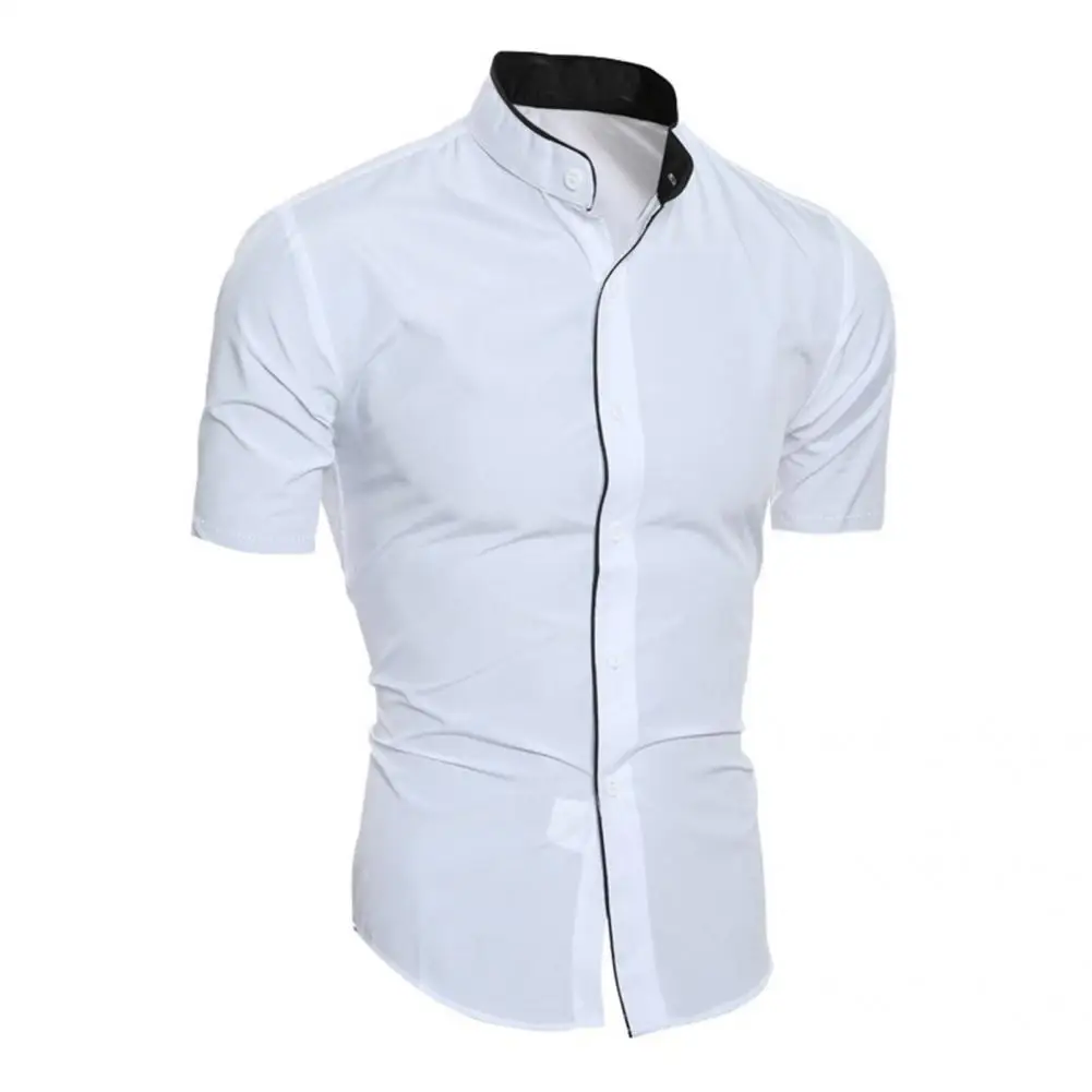 Great  Summer Shirt Lightweight Breathable Men Top Soft Slim Fit Men Shirt for Home