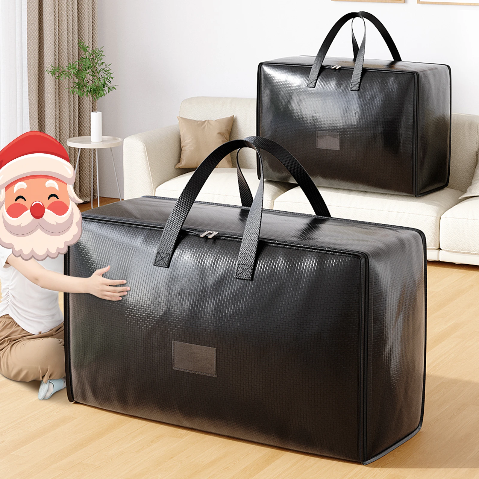 1pc large capacity quilt storage bag, mobile bag, toy and clothes storage woven bag, suitable for storage of various scenes