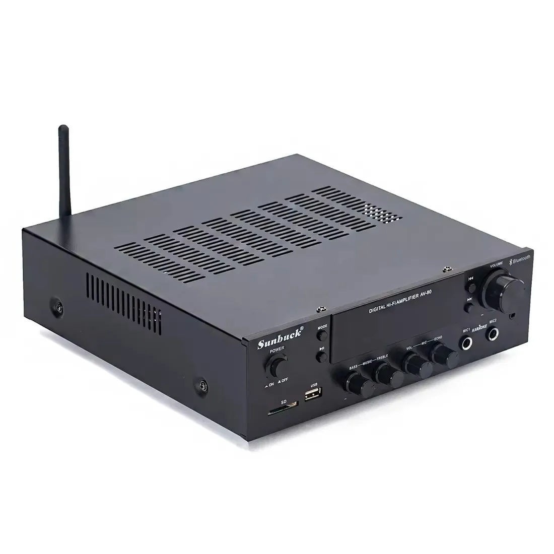 SUNBUCK AV80 400 واط 2.0 مكبرات الصوت للمسرح المنزلي HiFi بلوتوث مكبر كهربائي ستيريو الصوت كاريوكي FM استقبال USB SD 2 هيئة التصنيع العسكري المدخلات