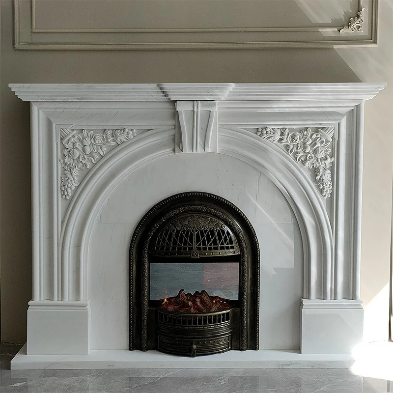 

Marble French marble fireplace arch relief European decorative cabinet ornament stone