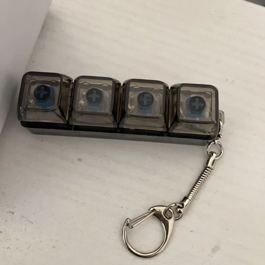 New 3/4/9 Keys Finger Keyboard Keycap Stress Relief Fidget Keychain Pass The Time Key Button Pinch Toy Adult