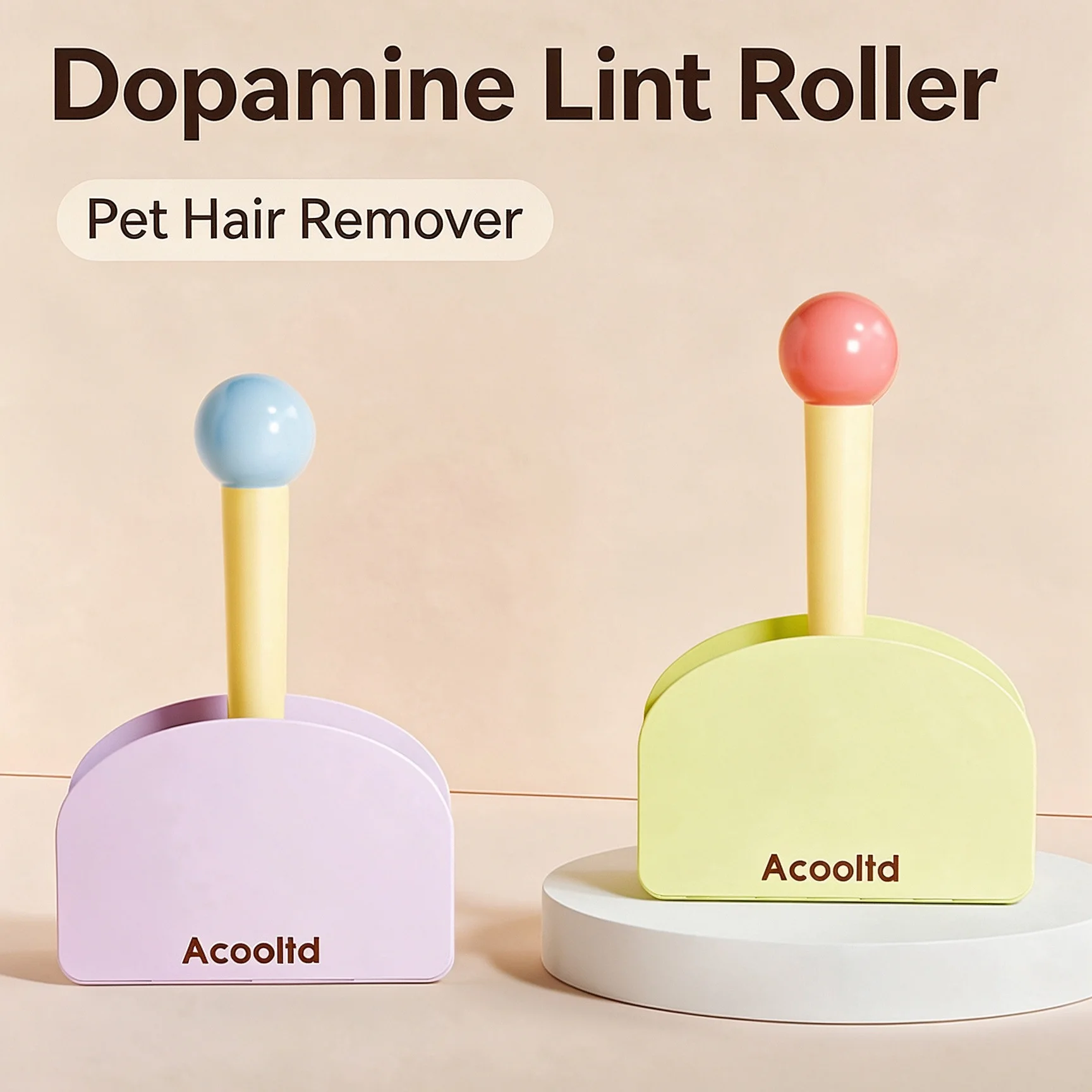 Aesthetic Mini Lint Roller Cute Desk Cleaning Tool with Replaceable Sticky Paper Roll, Portable Dust Hair Remover