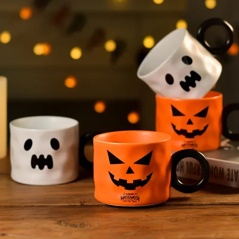 Halloween Couple Ceramic Cup 400 Millillion Heat Resistant Creative Demon Activity Holiday Companion Gift Mug Gift Box