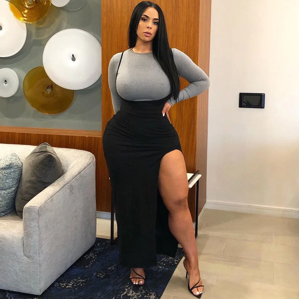 European and American Style Autumn and Winter New Women's Suspender Cross Exposed Back Sexy Slit Slim Fit Dress for Women image 4