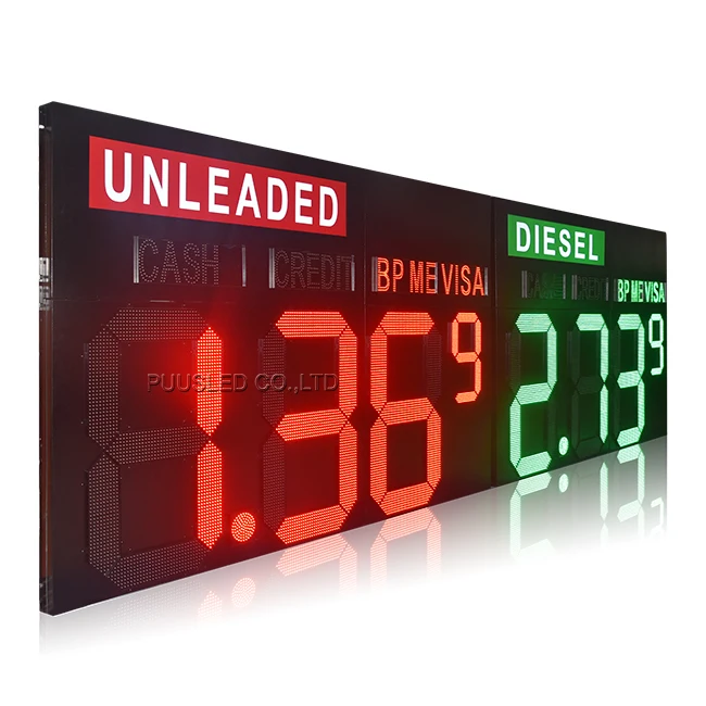 High Quality  Large Size Digital LED Gas Price Sign Electronic Digit Price Display for Gas Stations