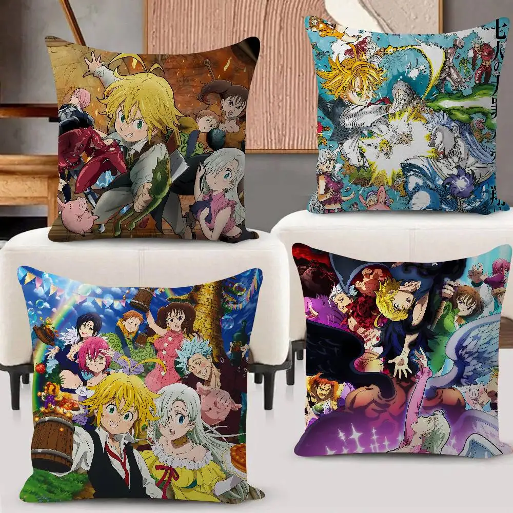 Anime The S-Seven Deadly Sins Pillow Case Fashion Square Pillowcase Bedroom Sofa Room Ins Decoration Leisure
